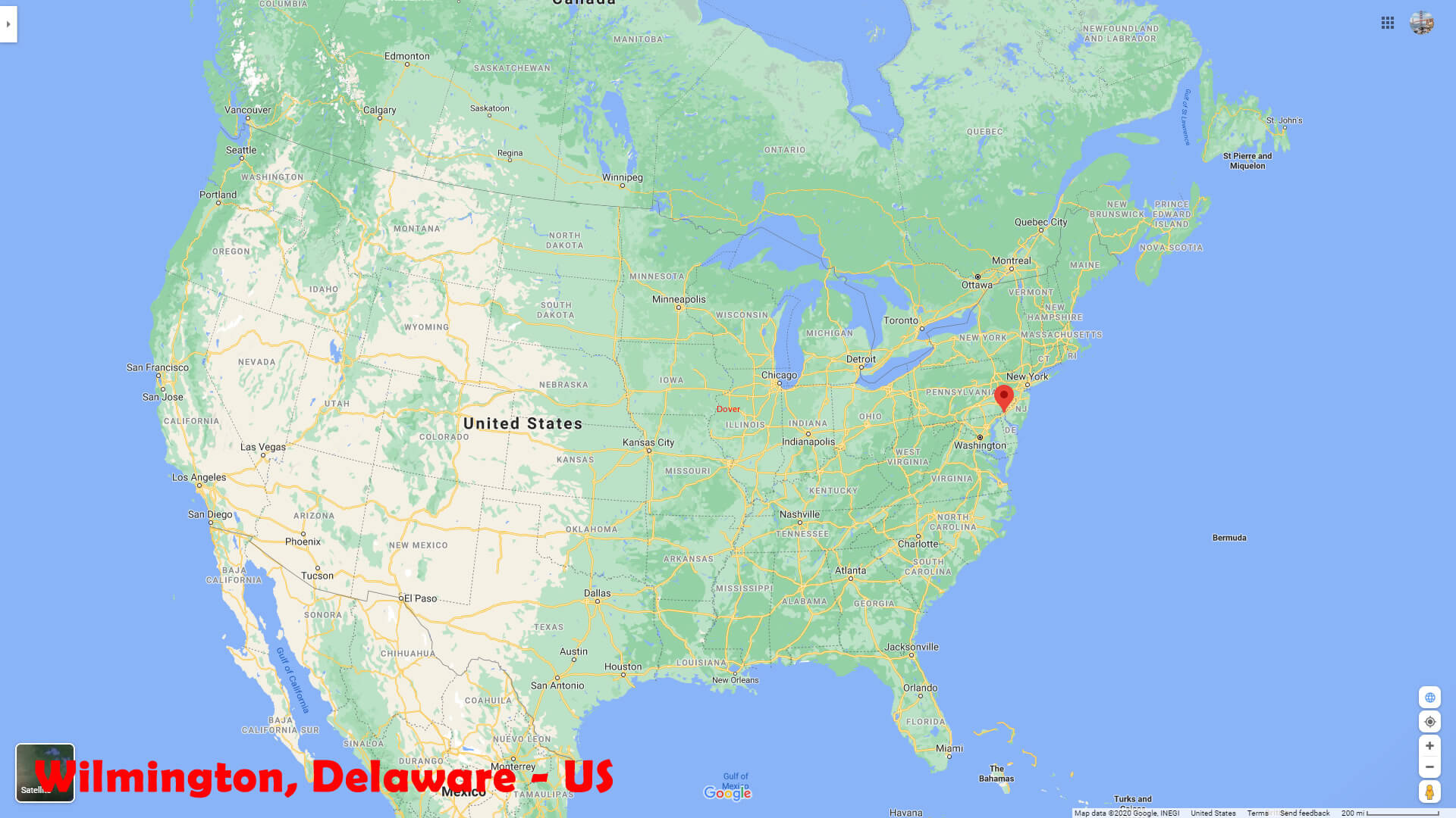 Wilmington Location Map Delaware US